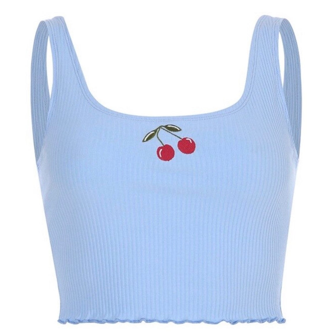 Embroidered Cherry y2k tank top Cami Crop Top 90s aesthetic Etsy