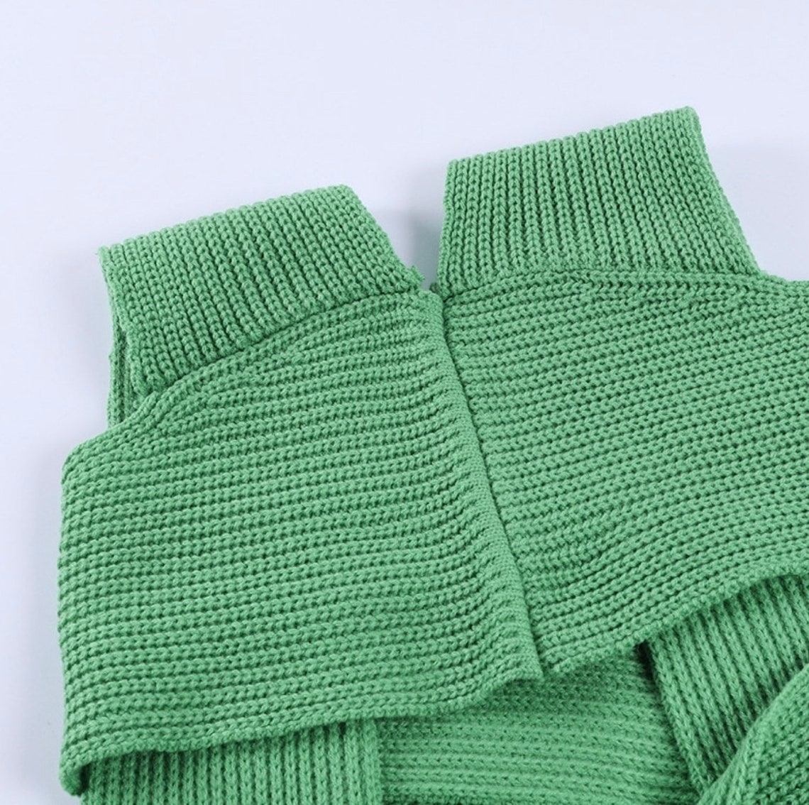 Green Knit Wrap Top / multi wear top Etsy