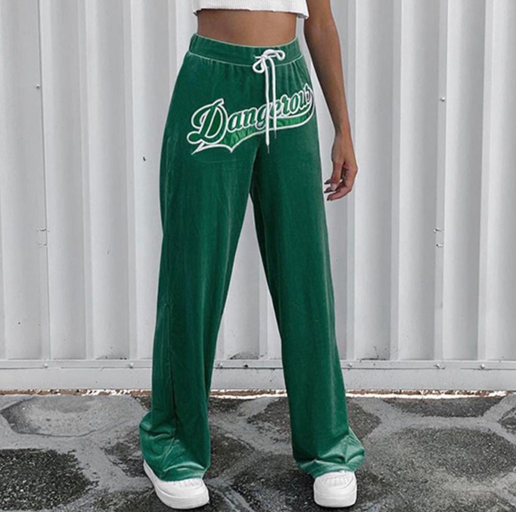 Emerald Green dangerous Velour Wide Leg 