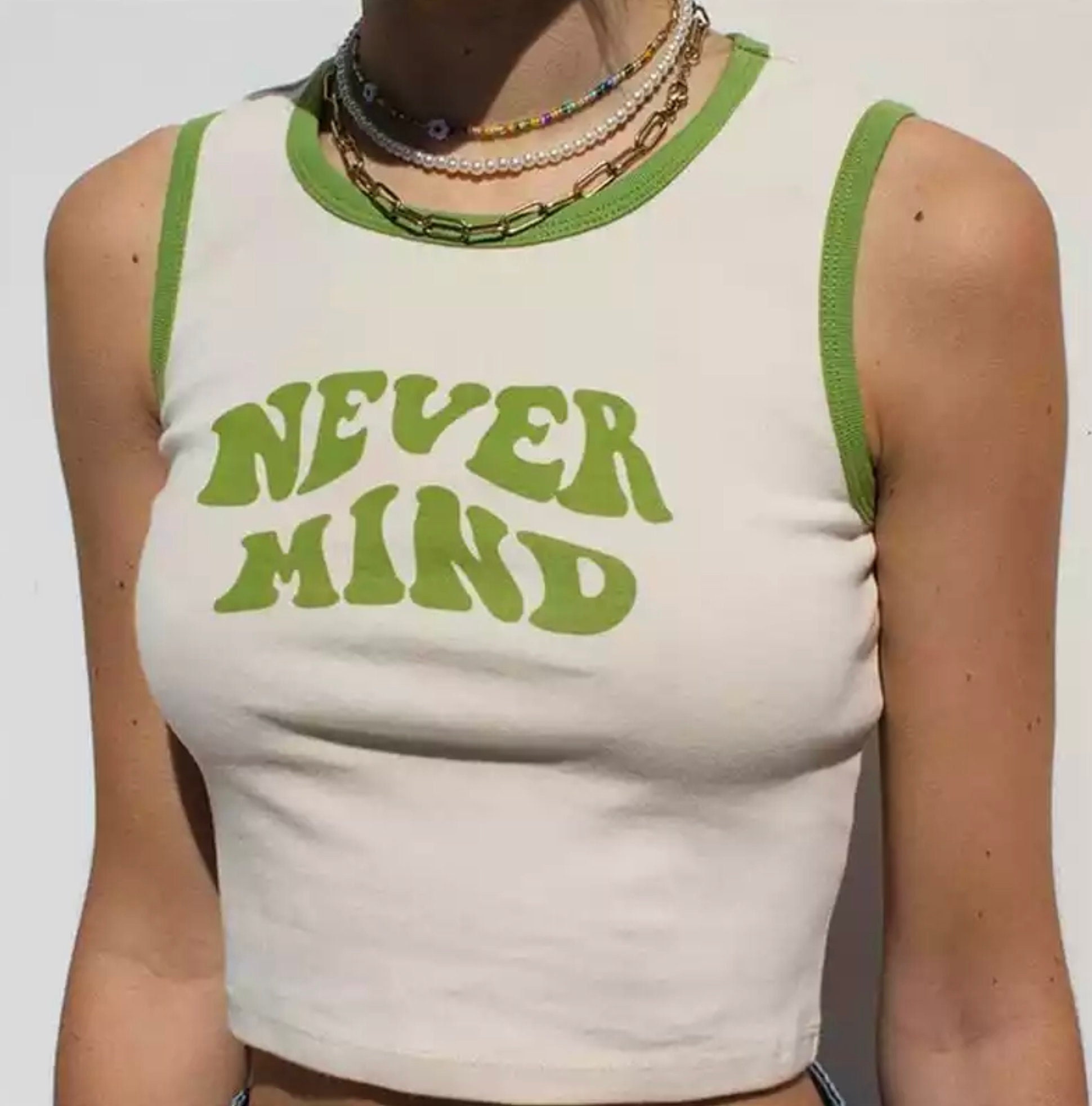 never Mind Y2k Tank Top Cami Crop 