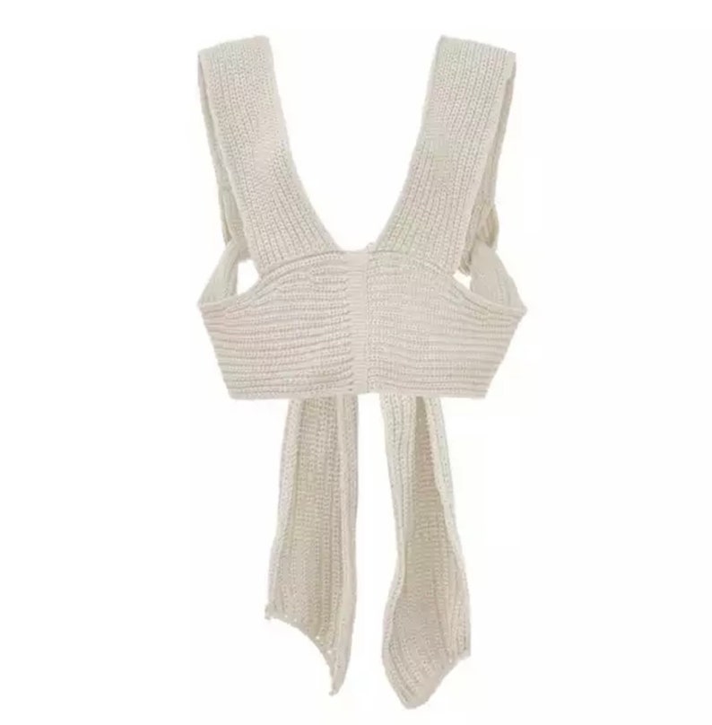 White Knit Wrap Top / Multi Wear Top Etsy