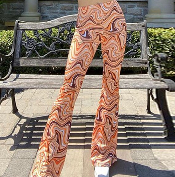 Orange and Brown Funky 70s Print Marble 