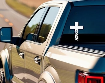 God Is Greater Than The Highs and Lows Cross Decal - Christian Vinyl Sticker | Faith Car Decal | Religious Sticker | Bible Verse Gift