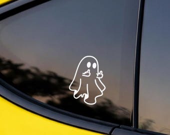 Geist Mittelfinger (3er Pack) Vinyl Aufkleber Aufkleber - Lustiger Sarkastischer Dark Humor Spooky Halloween Gothic Auto Fenster Laptop Aufkleber