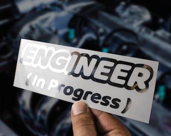 Engineer (In Bearbeitung) Aufkleber: Lustiger Mechaniker Werkzeugkasten Sticker