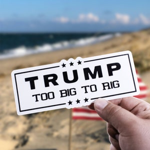TRUMP 2024 Too Big To Rig USA Decal Sticker - Vinyl Graphic, 45 47, Donald Trump President, Republican Gift, Support Trump, MAGA, Trump 2024