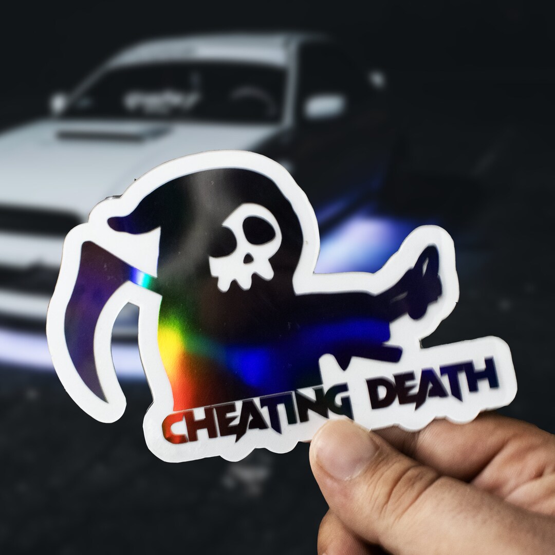 GRIM Reaper Cheating Death Decal Sticker - Vinyl Graphic, Racing Car ...