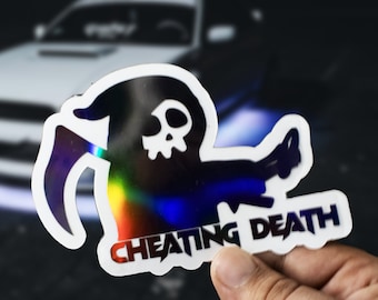 GRIM Reaper Betrüger Tod Aufkleber Aufkleber - Vinyl Grafik, Rennwagen Aufkleber, lustiger Tod Aufkleber, schwarzer Humor, Skelett Aufkleber, lustiges Geschenk