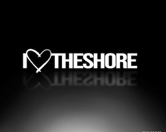 I Love The Shore Decal Sticker - Jersey Shore Beach Vinyl Graphic