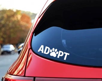 Adopt Paw Rettungs-Haustier-Aufkleber - Adopt Don't Shop Hunderettungsaufkleber - Haustierliebhaber Auto-Fenster-Vinyl