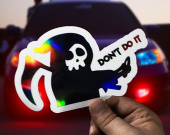 Sensenmann Aufkleber: Witziger Schwarzer Humor Autosticker