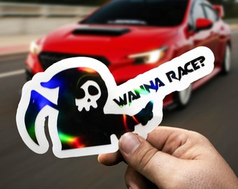 Sensenmann Wanna Auto Aufkleber: Lustiger Dark Humor Vinyl Sticker