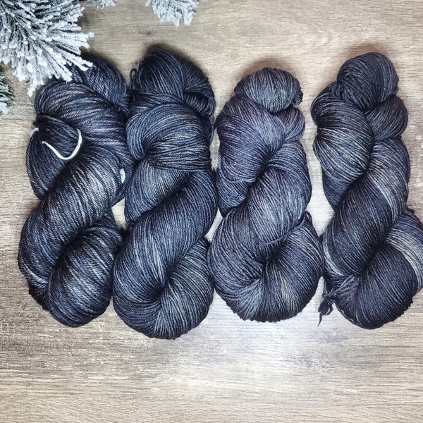 Lump of Coal - Hand Dyed Yarn, The Comfy Rat - Fingering yarn, DK yarn, indie yarn, Merino, 19.5 Microns, Crochet yarn, Knitting yarn