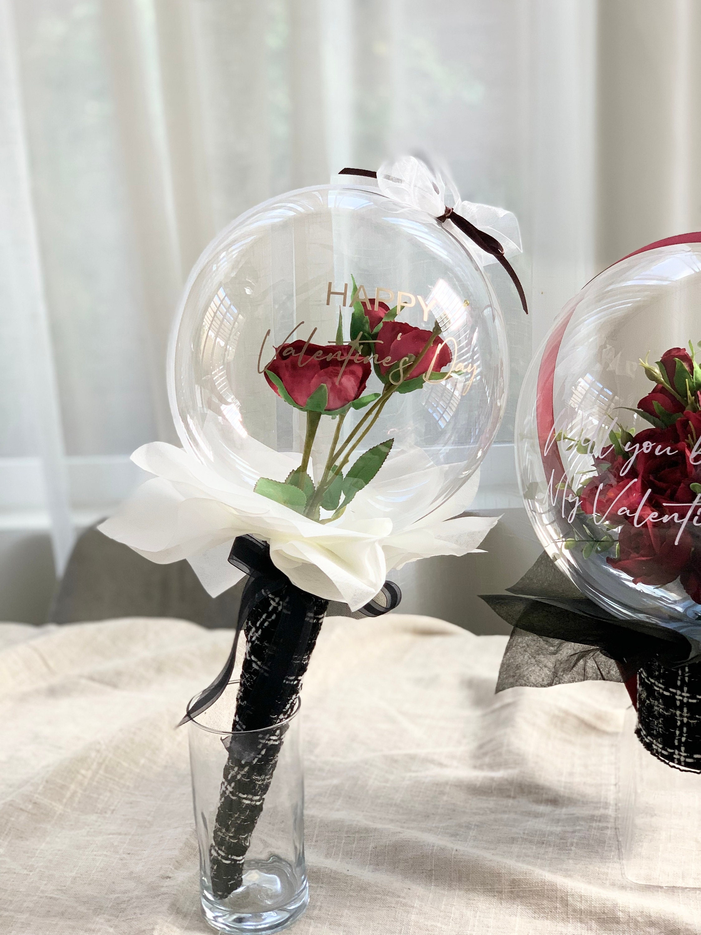 Rose Flower Balloon Bouquet: Teddy Bear Gift - Etsy
