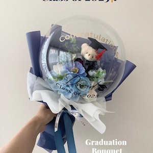 Graduation bouquet: flower arrangement, Flower balloon, personalized gift, Flower bouquet, recital flower bouquet, Graduation gift
