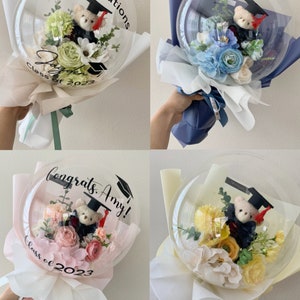 Graduation bouquet: flower arrangement, Flower balloon, personalized gift, Flower bouquet, recital flower bouquet, Graduation gift image 4