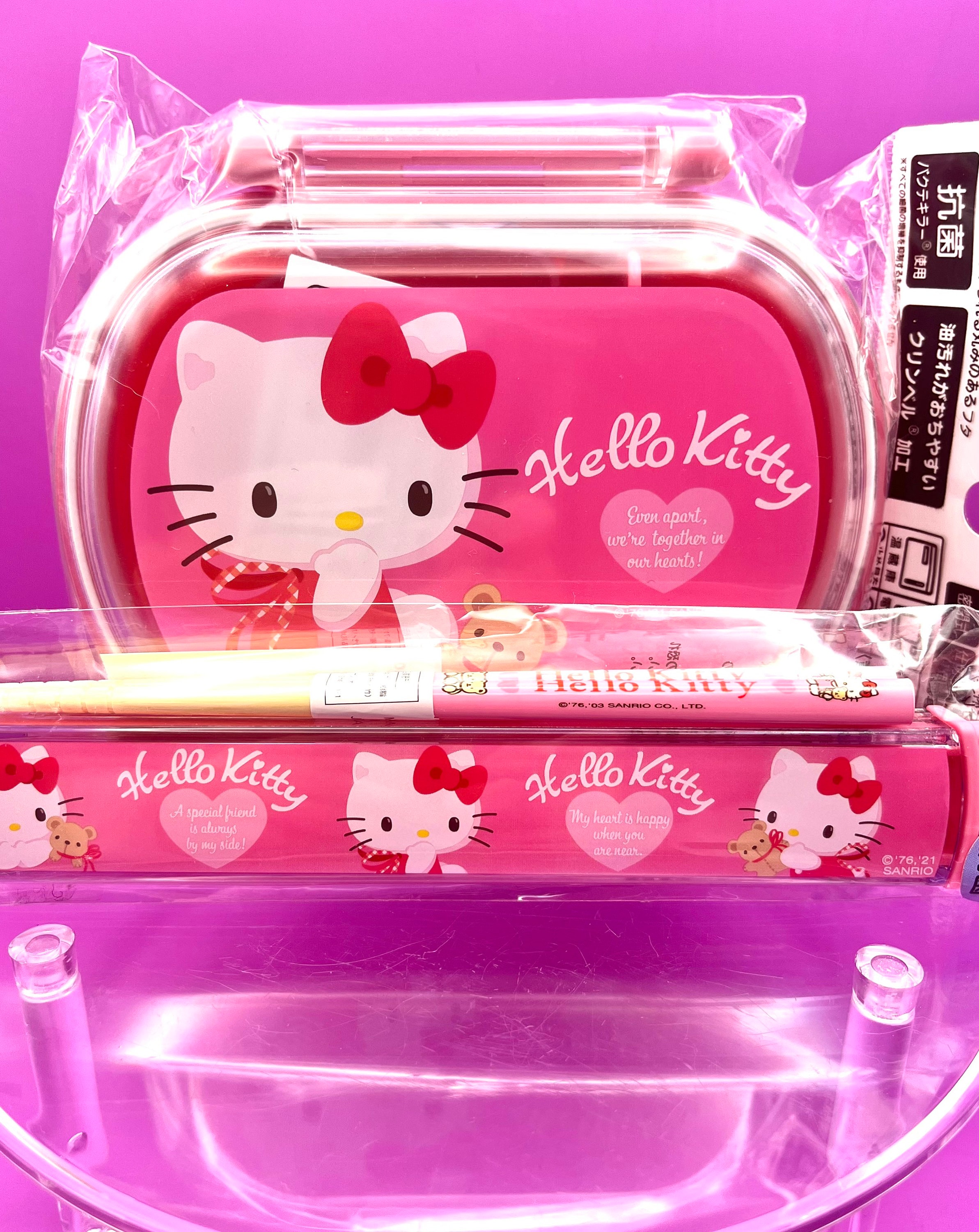 Hello Kitty Red Hearts Water Bottle with Cold Insulation Stick
