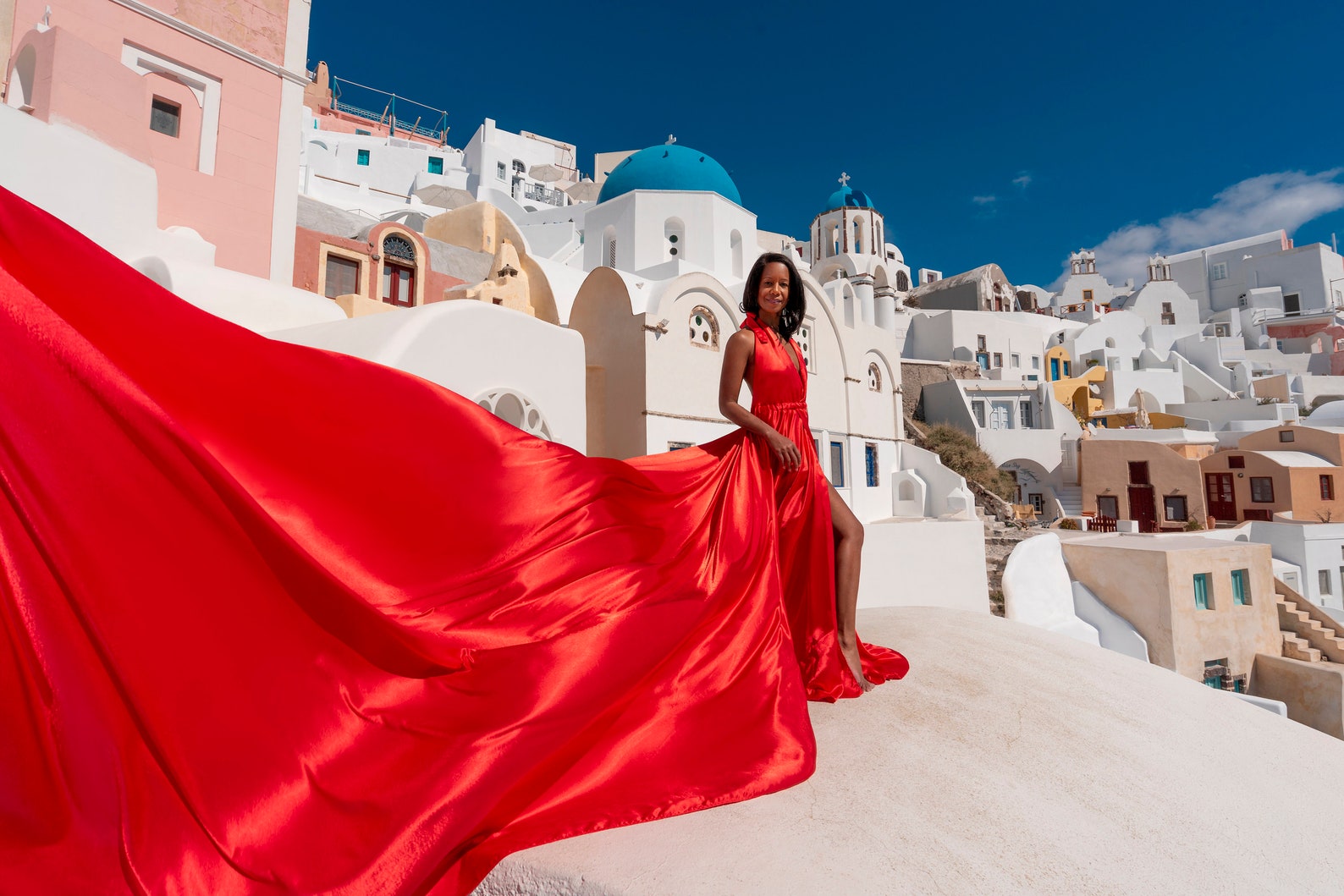 Santorini Flying Dress one size SXL for Photosession SATIN Etsy
