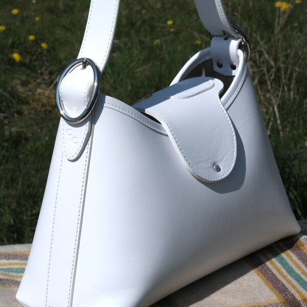 White Leather Bag Etsy UK