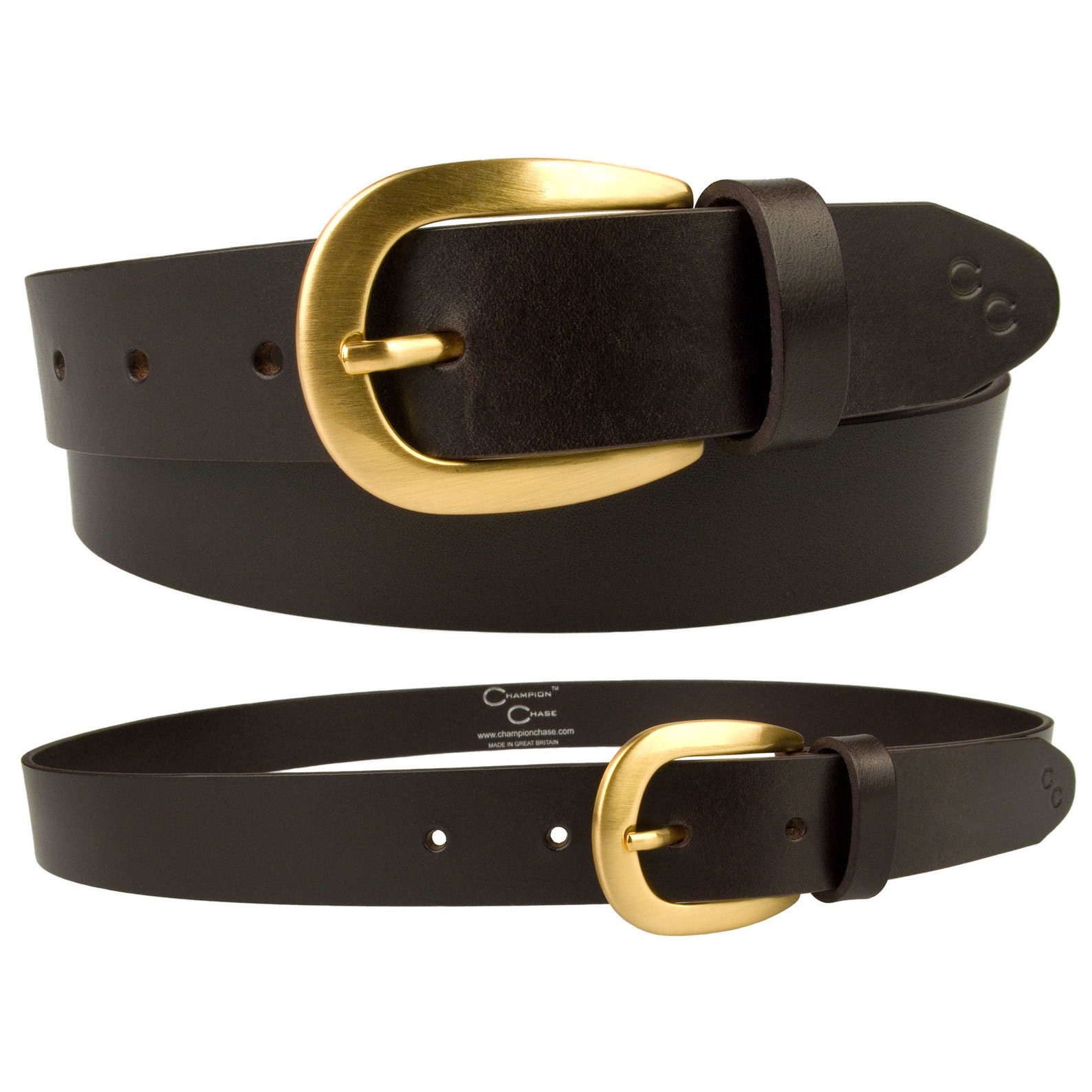 Womens Leather Belt With Gold Plated Buckle Made In UK Etsy