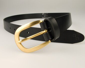 Dorian B Finite Belt in Black with Gold Buckle