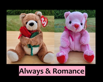 PERFECT GIFT! TY Beanie Babies "ROMANCE" the VALENTINE'S DAY Teddy Bear MWMTs 