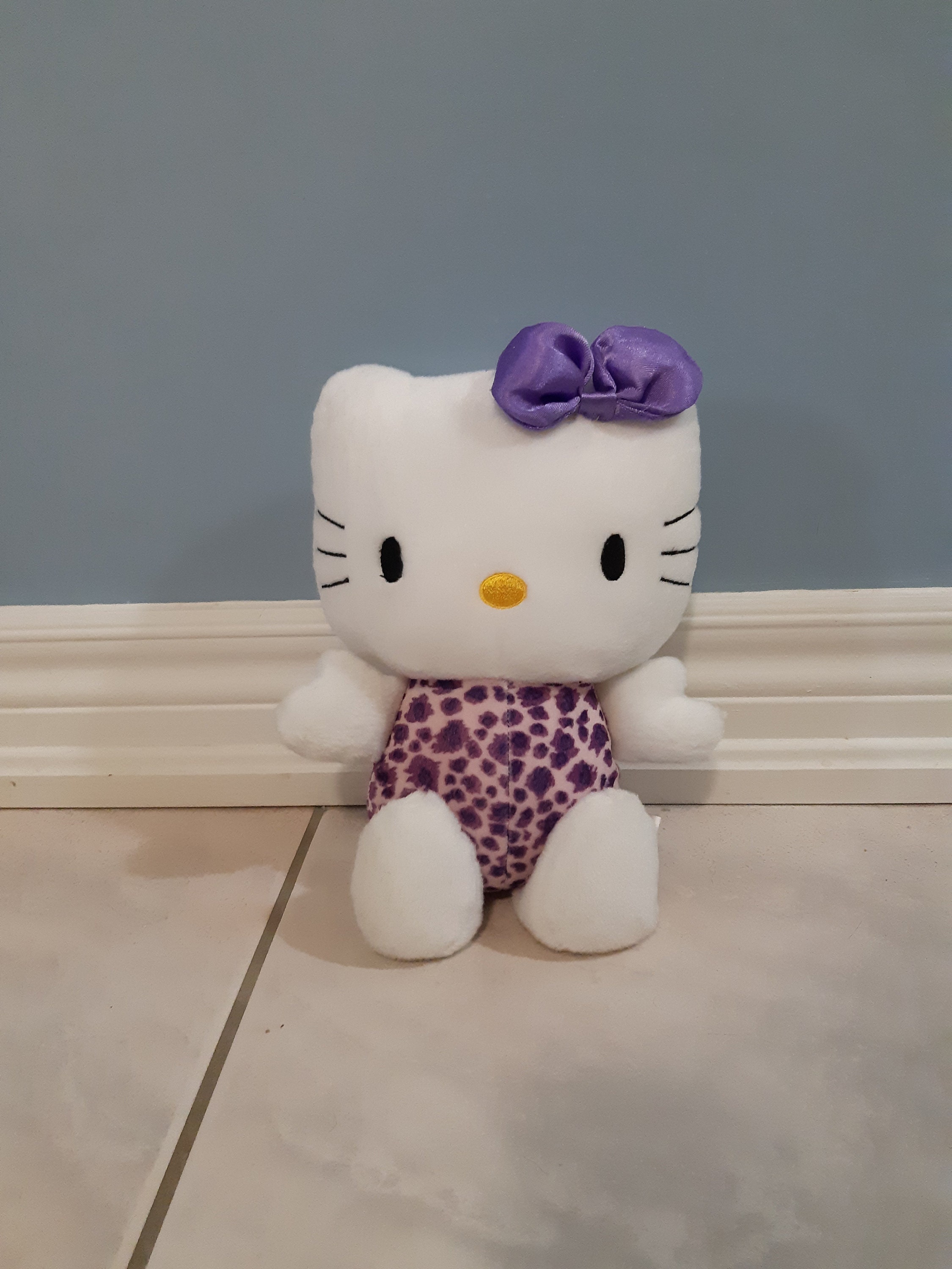 Sanrio Purple Leopard Print Hello Kitty Plush Stuffed Animal Etsy