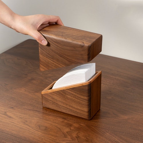 Wooden Coffee Filter Paper Holdercoffee Filter Storage Etsy