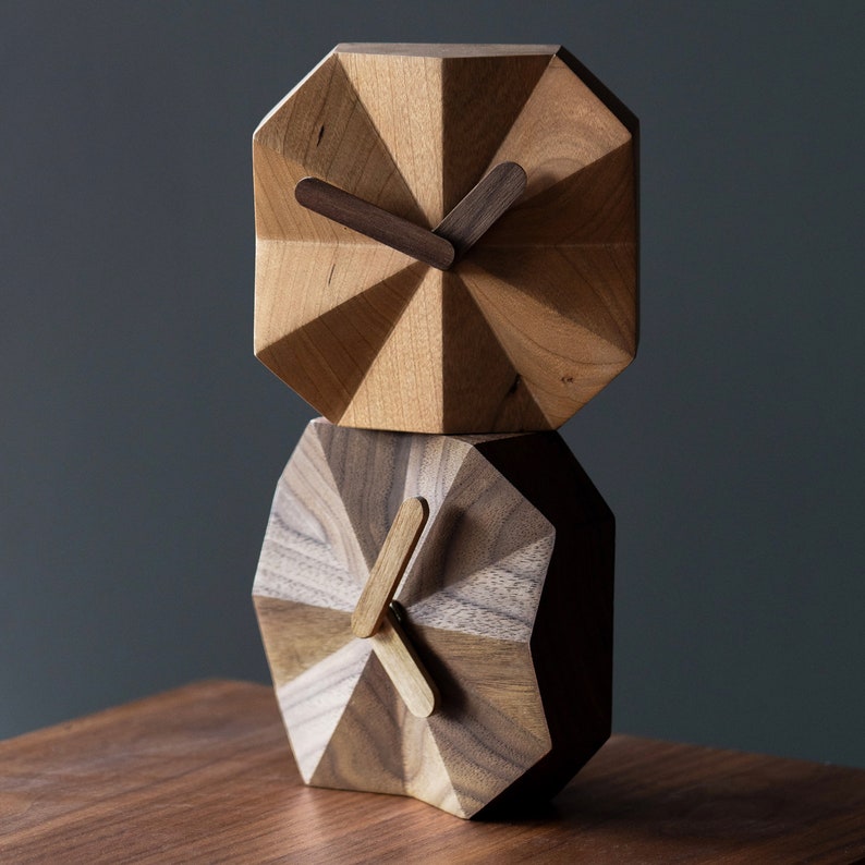 Unique Wood Table Clock Non Tickingdesk Decorsmall Desk - Etsy