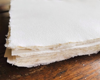 DIN A4 | 320g/qm & 210g/qm | Khadi 100% Baumwollrag | Handgemachte recycelte kaltgepresste Papiere | Büttenrand | Aquarell, Mischtechnik, Fine Art Pape
