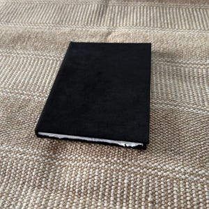 Black Faux Suede A4, A5,A6 Artist Watercolour Sketchbook, 30 Khadi 100% Cotton Rag, 150gsm, 210gsm, 320gsm, Handmade Fine Art Travelers Book