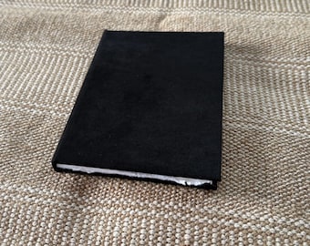 Black Faux Suede A4, A5,A6 Artist Watercolour Sketchbook, 30 Khadi 100% Cotton Rag, 150gsm, 210gsm, 320gsm, Handmade Fine Art Travelers Book