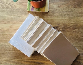 A6, 150gsm 210gsm 320gsm Khadi 100% Cotton Rag handgemachte Aquarell Blätter, Büttenrand, Malerei, Zeichnung, Letterpress Druck Papiere