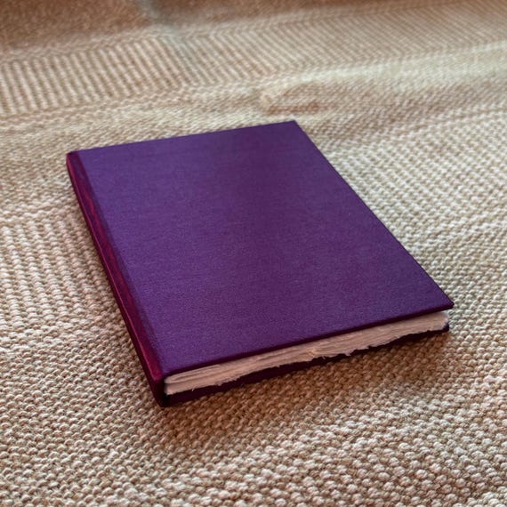 A4, A5,A6 Artist Watercolour Sketchbook, 30 Khadi 100% Cotton Rag, 210gsm, 320gsm, Recycled Handmade Fine Art Diary, Purple Satin Book Cover