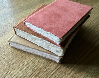 Khadi Cold Press Watercolour Sketchbook, 100% Cotton Rag, 320gsm (140lb), 50 Pages, Mixed Media, Faux Suede Cloth Book Cover, Hardbound