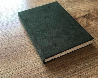 A4, A5, artist aquarel schetsboek, 320 gsm, 210 gsm, khadi 100% katoenen lap, handgemaakt traveller's notebook, groene faux suède boekomslag.