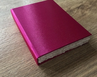 A4, A5,A6 Artist Watercolour Sketchbooks, 30 Khadi 100% Cotton Rag, 210gsm, 320gsm,  Handmade Notebooks, Magenta Satin Book Cover