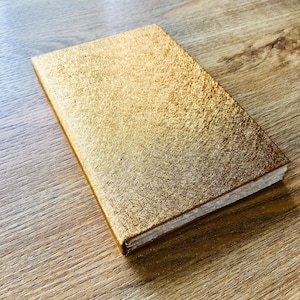 Kunstenaar aquarelschetsboek, Khadi 100% katoenen lap, 50 koudgeperste pagina's, handgemaakt, beeldende kunst, goud, schilderen, schetsen, tekening, notitieboek.