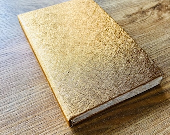 Artist Watercolour Sketchbook, Khadi 100% Cotton Rag, 50 Cold Pressed Pages, Handmade, Fine Art, Gold, Painting Sketching Drawing Notebook.