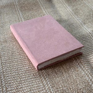 A4, A5,A6 Artist Watercolour Sketchbook, 30 Khadi 100% Cotton Rag, 210gsm, 320gsm, Travellers Notebook, Dusky, Vintage Pink Faux Suede Cover