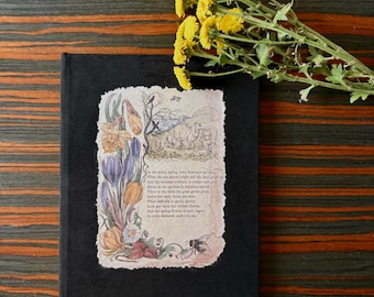Arches Cold Press 300gsm (140lb)  Watercolour Sketchbook, 100% Cotton Paper, 7.5 x 5.5”, Portrait, Fine Art Notebook, Faux Black Suede Cover
