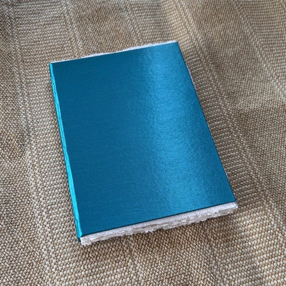 A4, A5,A6 Artist Watercolour Sketchbook | 30 Khadi 100% Cotton Rag | 150gsm, 210gsm, 320gsm | Handmade Art Diary | Blue Satin Book Cover