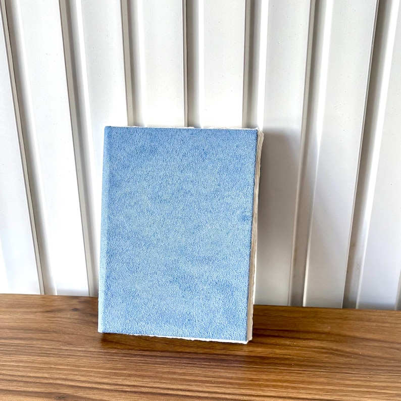 Arches Cold Press 300 gsm (140 lb) aquarelschetsboek, 100% katoenpapier, 7,5 x 5,5 inch, portret, satijn, suède, notitieboek Fine Art Travelers Ice Blue Faux Suede
