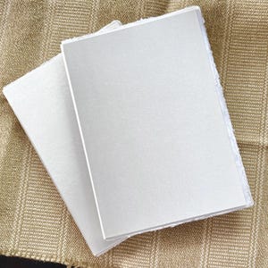 White Satin, A4, A5, A6 Artist Watercolour Sketchbook, 30 Khadi 100% Cotton Rag, 210gsm, 320gsm, Handmade Fine Art  Travellers Notebook.