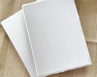 White Satin, A4, A5, A6 Artist Watercolour Sketchbook, 30 Khadi 100% Cotton Rag, 210gsm, 320gsm, Handmade Fine Art  Travellers Notebook.