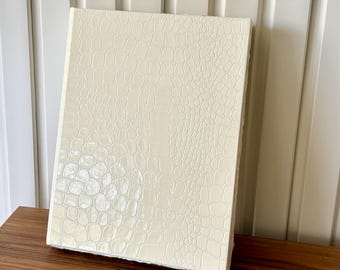 Blocco da disegno per acquerelli per artisti, CP, Arches, Fabriano, Baohong, 300 g/m², carta in cotone Khadi 320 g/m², copertina con motivo a pelle di coccodrillo bianco avorio.