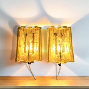Pair of Translucent Acrylic Wall Lamps by Claus Bolby for Lb Lyskaer Belysning / Denmark / 1960s