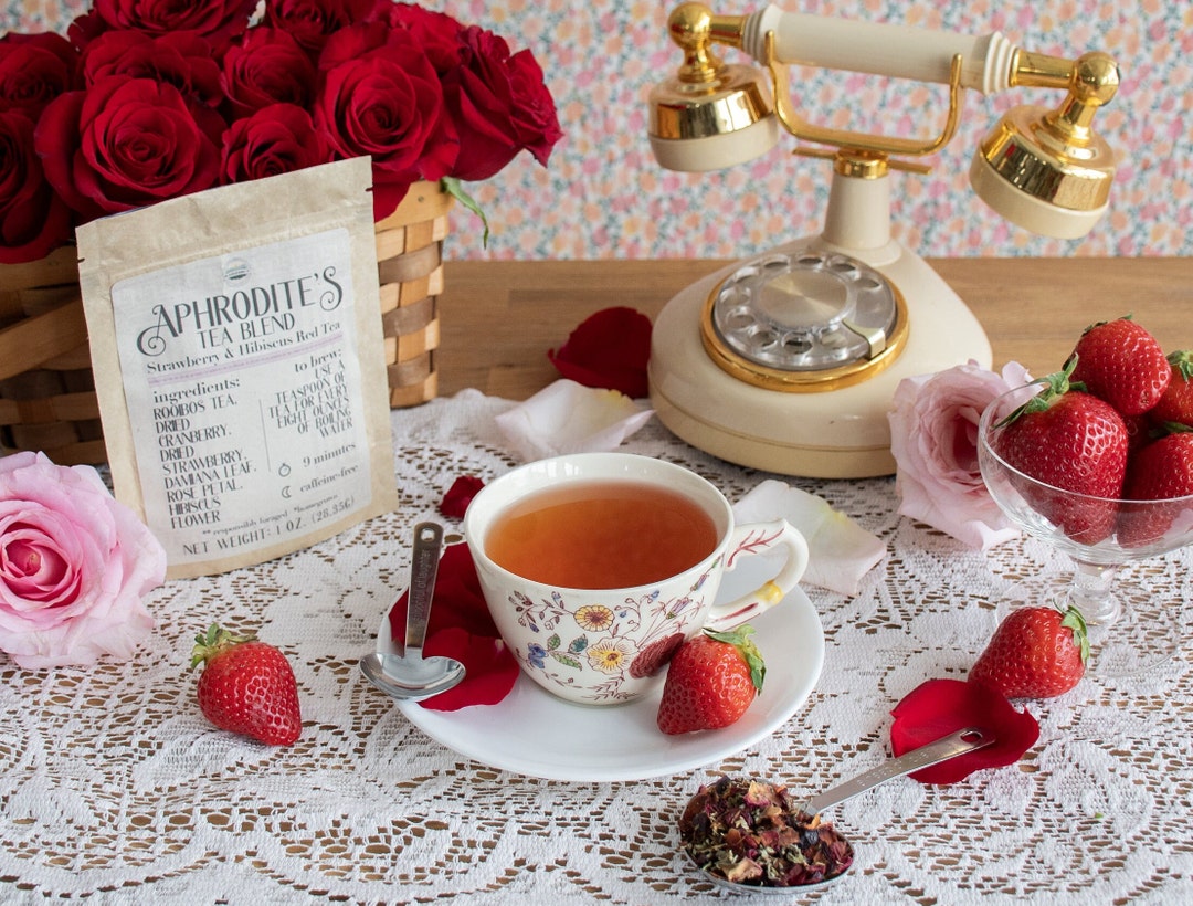 Aphrodite's Tea Blend | Strawberry, Cranberry, & Rose Rooibos Tea Blend ...