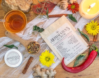 Hephaestus's Tea Blend | Cinnamon, Ginger, & Stinging Nettle Rooibos Tea Blend | Spicy Tea Blend | Inflammation Tea Blend