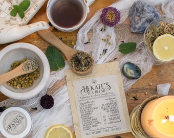 Hekate's Tea Blend | Butterfly Pea Flower, Elderflower, & Valerian Root Purple Tea Blend